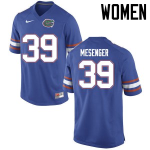 Women Florida Gators #39 Jacob Mesenger College Football Jerseys Blue 843291-738