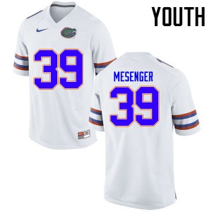 Youth Florida Gators #39 Jacob Mesenger College Football Jerseys White 363581-964