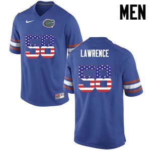 Men Florida Gators #58 Jahim Lawrence College Football USA Flag Fashion Blue 551978-735