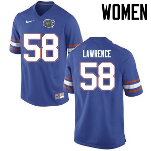 Women Florida Gators #58 Jahim Lawrence College Football Jerseys Blue 959136-292