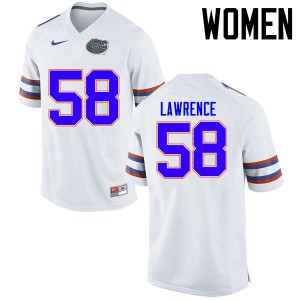 Women Florida Gators #58 Jahim Lawrence College Football Jerseys White 813728-202