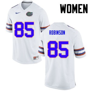 Women Florida Gators #85 James Robinson College Football White 779565-201