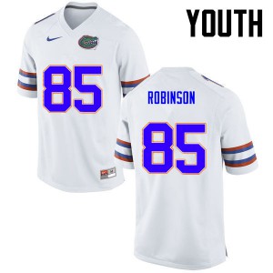 Youth Florida Gators #85 James Robinson College Football White 556903-837