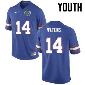 Youth Florida Gators #14 Jaylen Watkins College Football Blue 385936-774