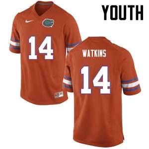 Youth Florida Gators #14 Jaylen Watkins College Football Orange 258965-576