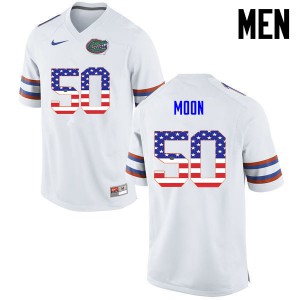 Men Florida Gators #50 Jeremiah Moon College Football USA Flag Fashion White 889340-593
