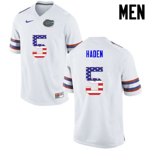 Men Florida Gators #5 Joe Haden College Football USA Flag Fashion White 524708-949
