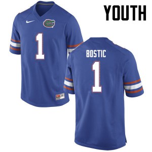 Youth Florida Gators #1 Jonathan Bostic College Football Blue 236035-450