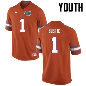 Youth Florida Gators #1 Jonathan Bostic College Football Orange 871193-449