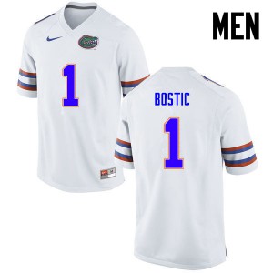 Men Florida Gators #1 Jonathan Bostic College Football White 790349-923