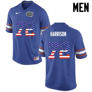 Men Florida Gators #72 Jonotthan Harrison College Football USA Flag Fashion Blue 877581-185