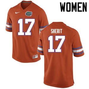 Women Florida Gators #17 Jordan Sherit College Football Jerseys Orange 280893-413
