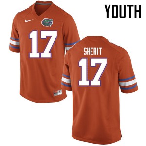 Youth Florida Gators #17 Jordan Sherit College Football Jerseys Orange 140643-643