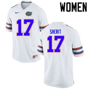 Women Florida Gators #17 Jordan Sherit College Football Jerseys White 951895-885