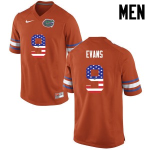 Men Florida Gators #9 Josh Evans College Football USA Flag Fashion Orange 453141-437