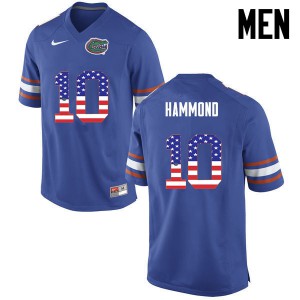 Men Florida Gators #10 Josh Hammond College Football USA Flag Fashion Blue 496936-179