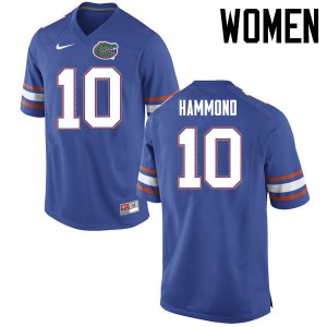 Women Florida Gators #10 Josh Hammond College Football Jerseys Blue 396196-543