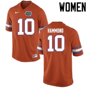 Women Florida Gators #10 Josh Hammond College Football Jerseys Orange 448661-347