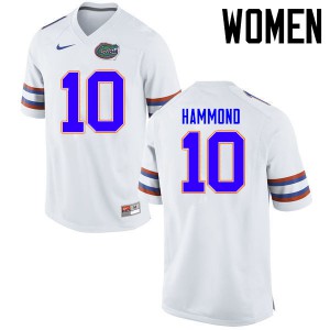Women Florida Gators #10 Josh Hammond College Football Jerseys White 613348-415