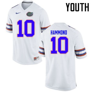 Youth Florida Gators #10 Josh Hammond College Football Jerseys White 629701-302