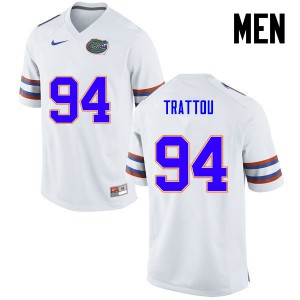 Men Florida Gators #94 Justin Trattou College Football White 639424-630