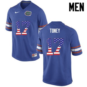 Men Florida Gators #17 Kadarius Toney College Football USA Flag Fashion Blue 363096-570