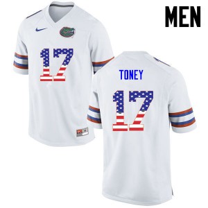Men Florida Gators #17 Kadarius Toney College Football USA Flag Fashion White 307468-679