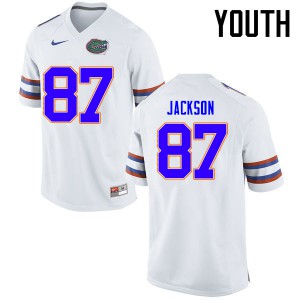 Youth Florida Gators #87 Kalif Jackson College Football Jerseys White 241447-275