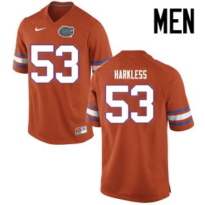 Men Florida Gators #53 Kavaris Harkless College Football Jerseys Orange 446821-814