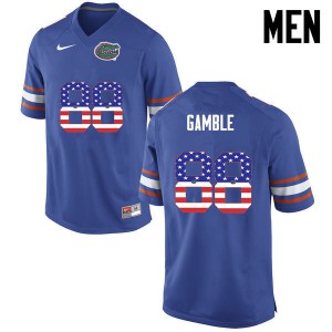 Men Florida Gators #88 Kemore Gamble College Football USA Flag Fashion Blue 793775-395