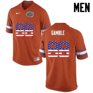 Men Florida Gators #88 Kemore Gamble College Football USA Flag Fashion Orange 368259-638