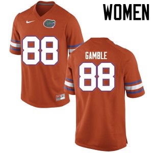 Women Florida Gators #88 Kemore Gamble College Football Jerseys Orange 443967-466