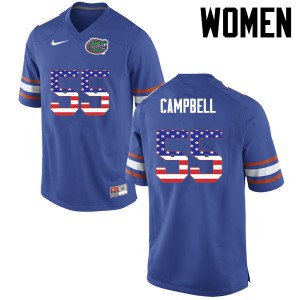 Women Florida Gators #55 Kyree Campbell College Football USA Flag Fashion Blue 130426-618