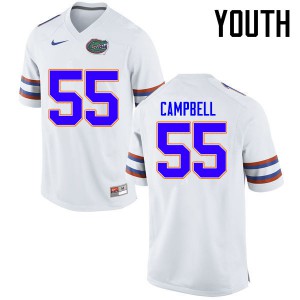 Youth Florida Gators #55 Kyree Campbell College Football Jerseys White 748829-848