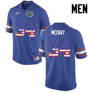 Men Florida Gators #34 Lerentee McCray College Football USA Flag Fashion Blue 340387-168