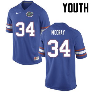 Youth Florida Gators #34 Lerentee McCray College Football Blue 154103-990