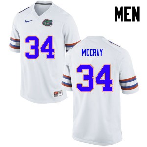 Men Florida Gators #34 Lerentee McCray College Football White 514866-777