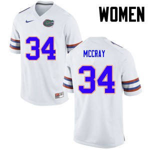 Women Florida Gators #34 Lerentee McCray College Football White 783947-303