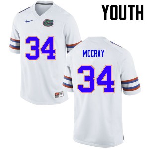 Youth Florida Gators #34 Lerentee McCray College Football White 423679-674