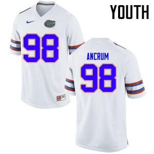 Youth Florida Gators #98 Luke Ancrum College Football Jerseys White 833117-470