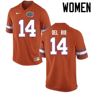 Women Florida Gators #14 Luke Del Rio College Football Jerseys Orange 863517-219