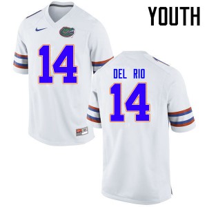 Youth Florida Gators #14 Luke Del Rio College Football Jerseys White 398470-609