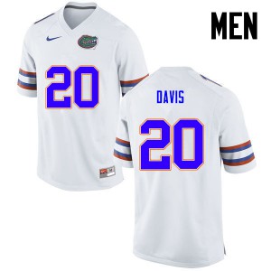 Men Florida Gators #20 Malik Davis College Football White 396795-675