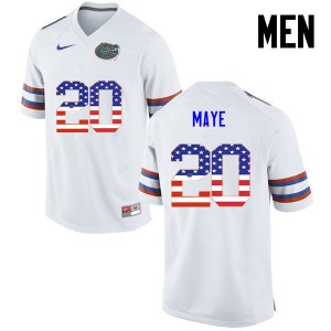 Men Florida Gators #20 Marcus Maye College Football USA Flag Fashion White 807748-257