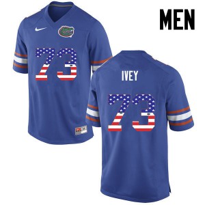 Men Florida Gators #73 Martez Ivey College Football USA Flag Fashion Blue 664508-795