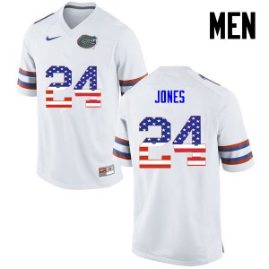 Men Florida Gators #24 Matt Jones College Football USA Flag Fashion White 227837-803