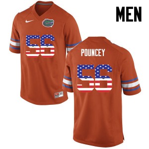 Men Florida Gators #56 Maurkice Pouncey College Football USA Flag Fashion Orange 877319-388