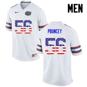 Men Florida Gators #56 Maurkice Pouncey College Football USA Flag Fashion White 961927-540
