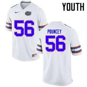 Youth Florida Gators #56 Maurkice Pouncey College Football Jerseys White 168348-510