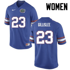 Women Florida Gators #23 Mike Gillislee College Football Blue 939182-264